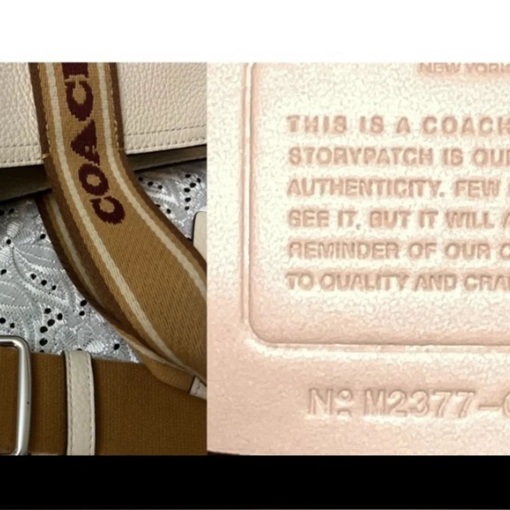 Coach White and Tan Briefcase with Modern Design. NWOT